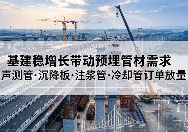 南溪基建稳增长带动预埋监测管材需求，声测管、沉降板、注浆管订单持续放量